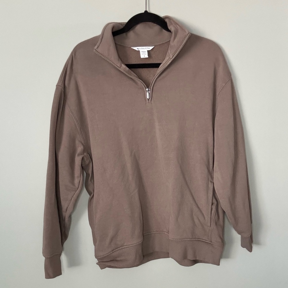 Athleta Forever Fleece Quarter Zip Pullover - Picture 2 of 3